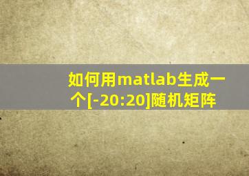如何用matlab生成一个[-20:20]随机矩阵